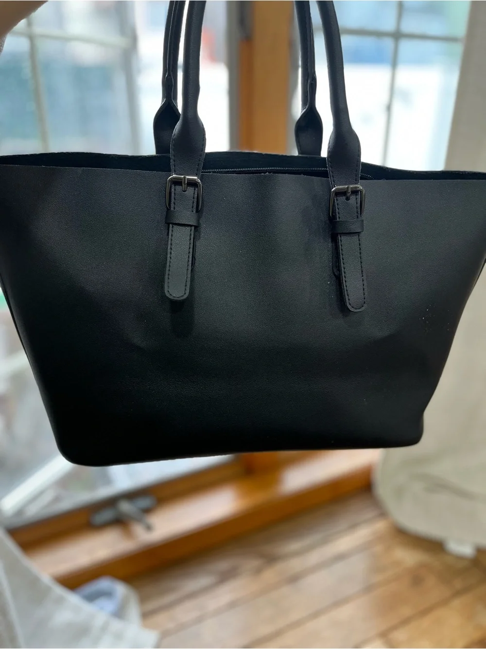 Classic Black Tote with Dual Top Handles
